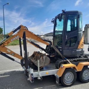 CASE CX26C + 3 GODETS + REMORQUE